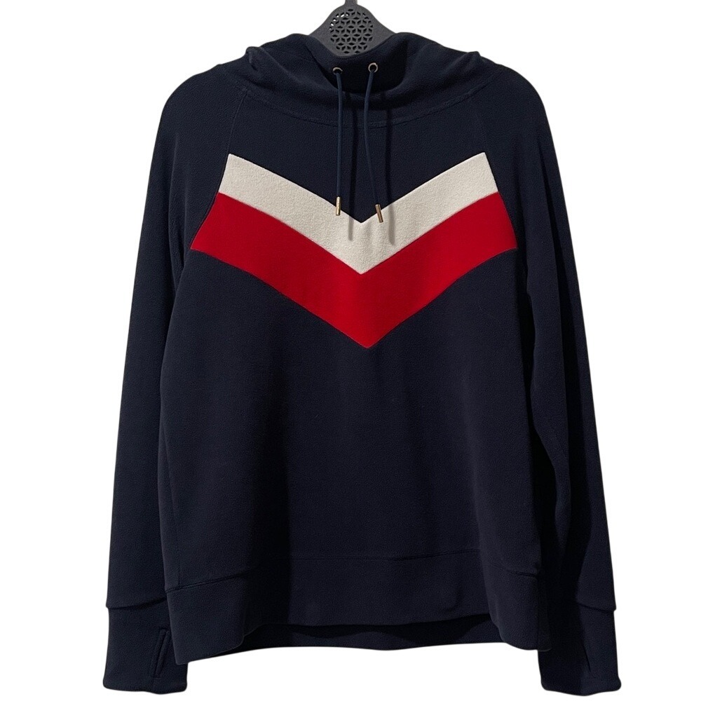 Tommy Hilfiger Sport Navy Chevron Fleece Pullover Medium‎